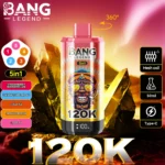 Bang Legend 120000 Puffs 5 w 1 Smaki – Jednorazowy E-Papieros Z Niezrównaną Wydajnością i Smakami! - obrazek 7